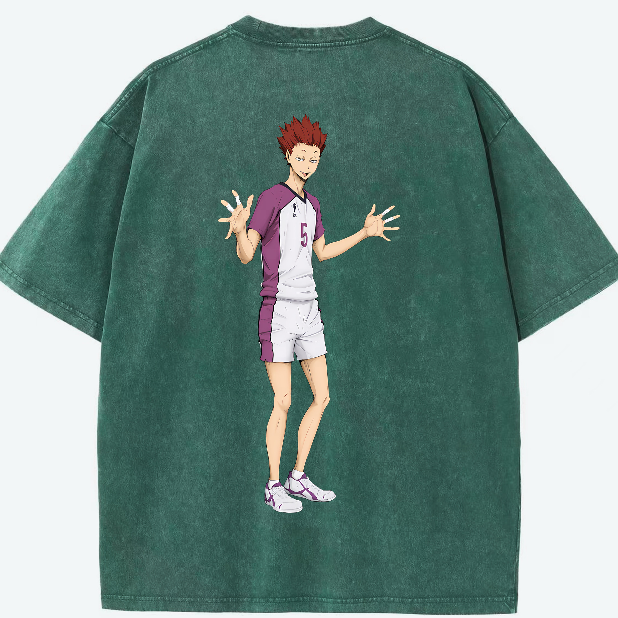 （画像用） ハイキュー!! Haikyu!! 綿100% ヴィンテージ風 半袖Tシャツ（背面プリント）